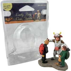 Lemax Pumpkin Hollow Lady Bug, Cow, Turtle Figurine Set of 2